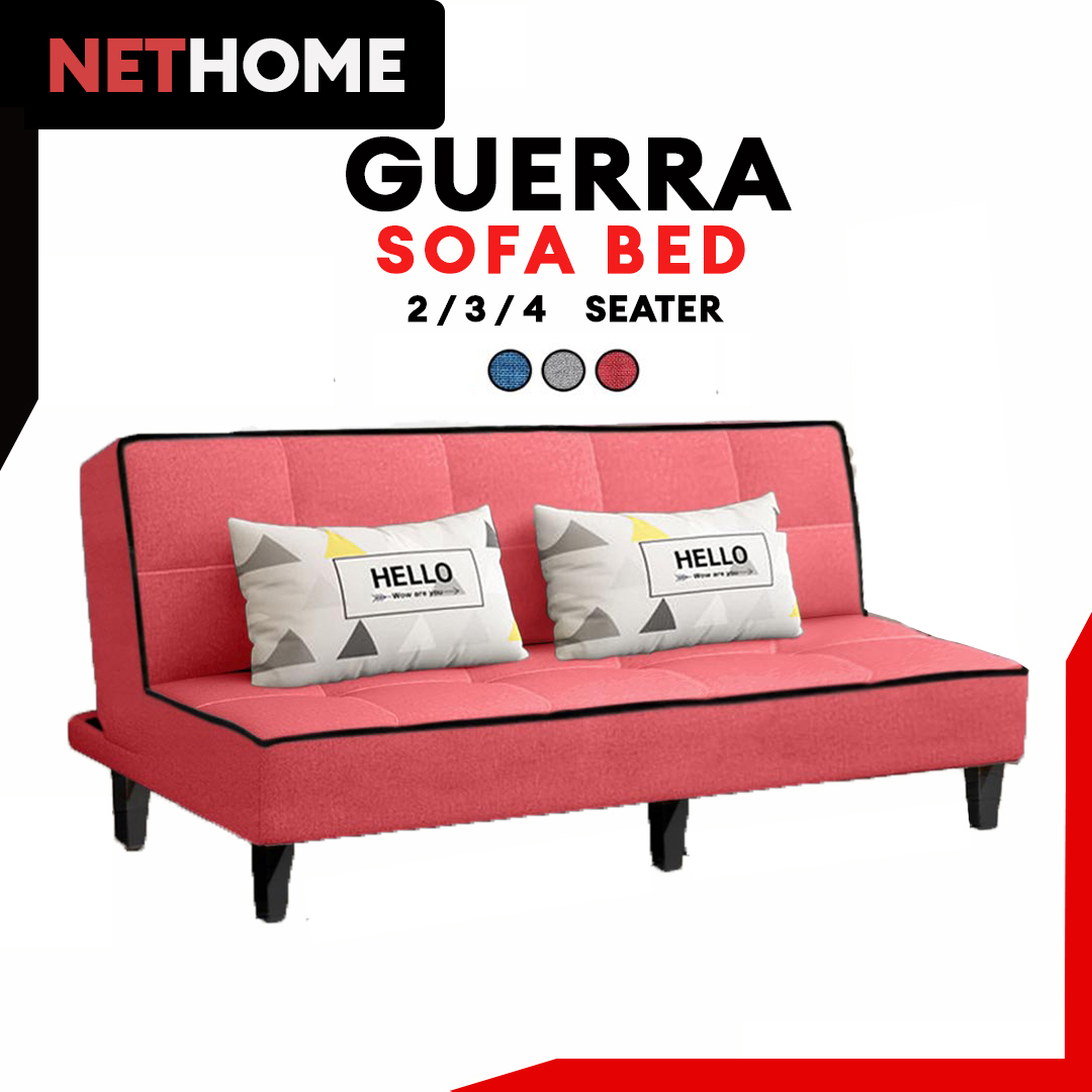 NETHOME : Guerra Multifunctional Sofa Bed, sofa, reclining sofa, multipurpose sofa, sofa bed that can be adjusted to 3 levels, sitting, reclining, size 2 seats, 3 seats, 4 seats, good quality ราคา 1,680 บาท*ส่งฟรี