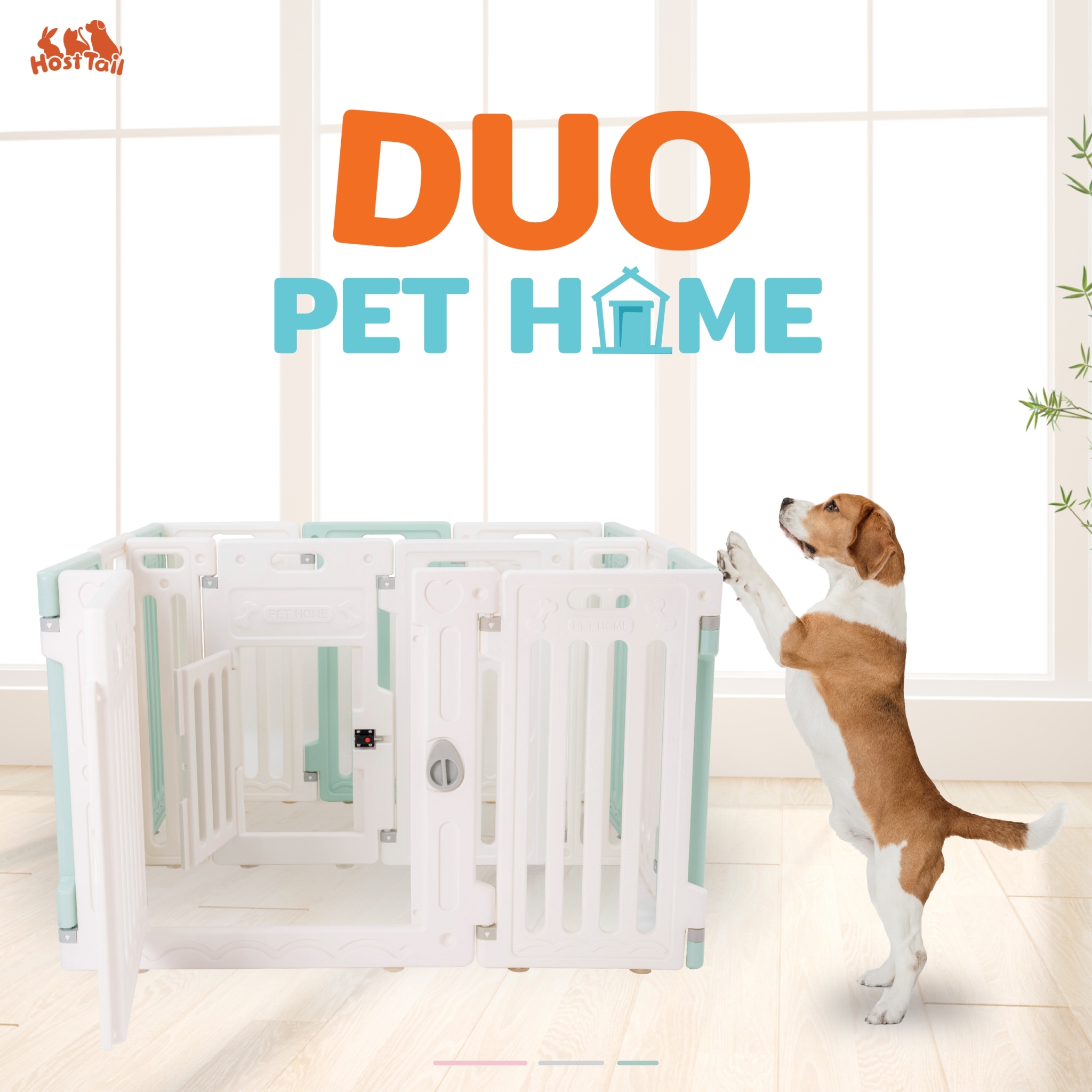 HostTail คอกกั้นสุนัข Duo Set สูง 65 เซน สำหรับสัตว์เลี้ยงพันธุ์เล็ก ราคา 2,990 บาท*ส่งฟรี