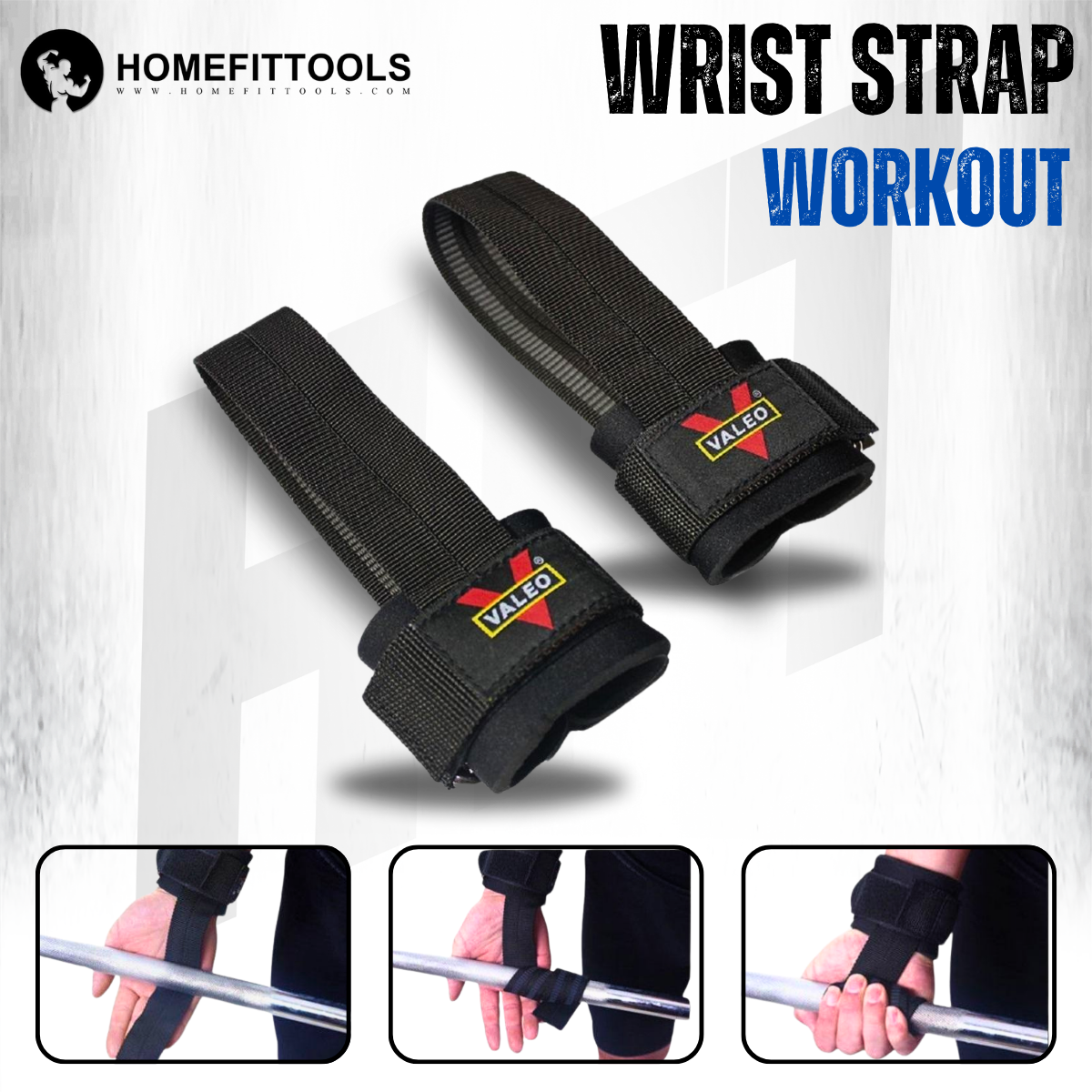 สายรัดข้อมือ ยกน้ำหนัก ผ้าพันข้อมือ สแตรปรัดข้อ ออกกำลังกาย Valeo Wrist Straps -Homefittools ราคา 248 บาท*ส่งฟรี