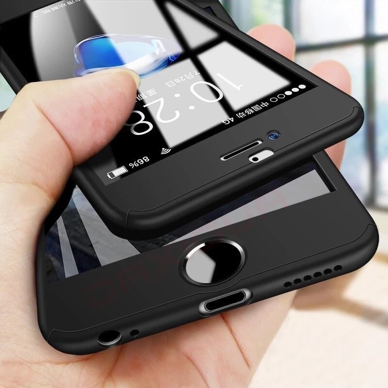 [ส่งจากไทย] Case iPhone5 / 5S iPhoneSE เคสไอโฟนห้า เคสประกบหน้าหลัง แถมฟิล์มกระจก1ชิ้น เคสแข็ง เคสประกบ 360 องศา สวยและบางมาก สินค้าใหม่ สีดำสีแดง