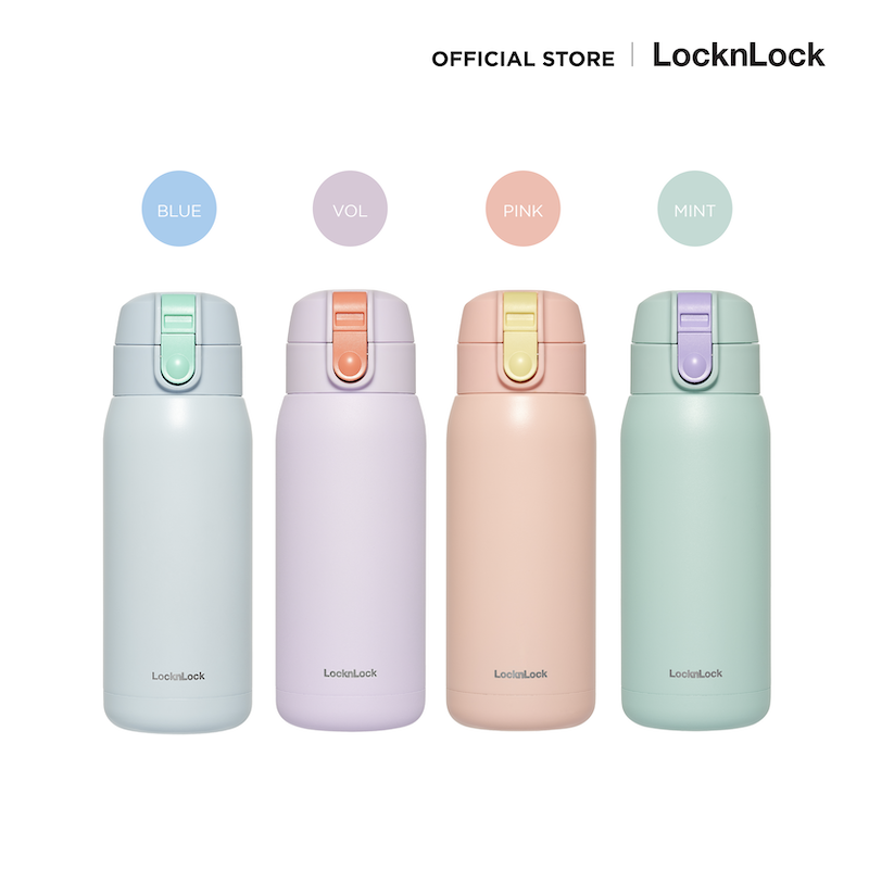 LocknLock Cotton Candy One - Touch Tumbler กระติกน้ำเก็บอุณหภูมิ ความจุ 370 มล. รุ่น LHC3233 ราคา 569 บาท*ส่งฟรี