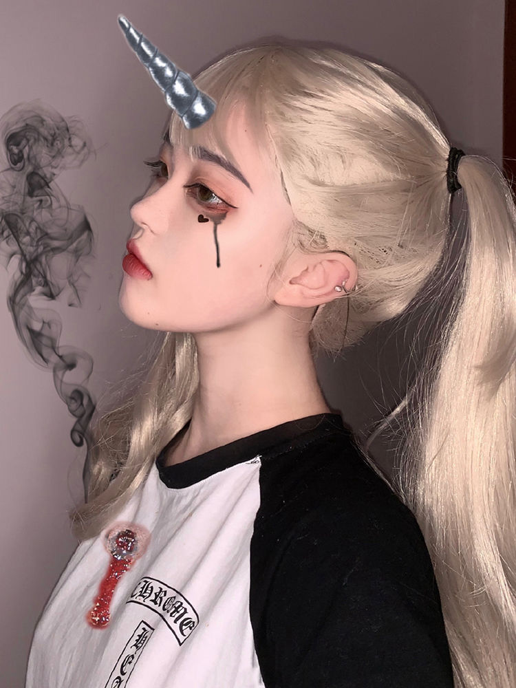 Tóc Giả 65Cm Cho Nữ Tóc Giả Dài Nguyên Đầu Tự Nhiên Thực Tế Tóc Mái Không Khí Nổi Tiếng Trên Internet, Màu Đen Tóc Thẳng Dài Cosplay Trang Trí Mặt Cá Tính