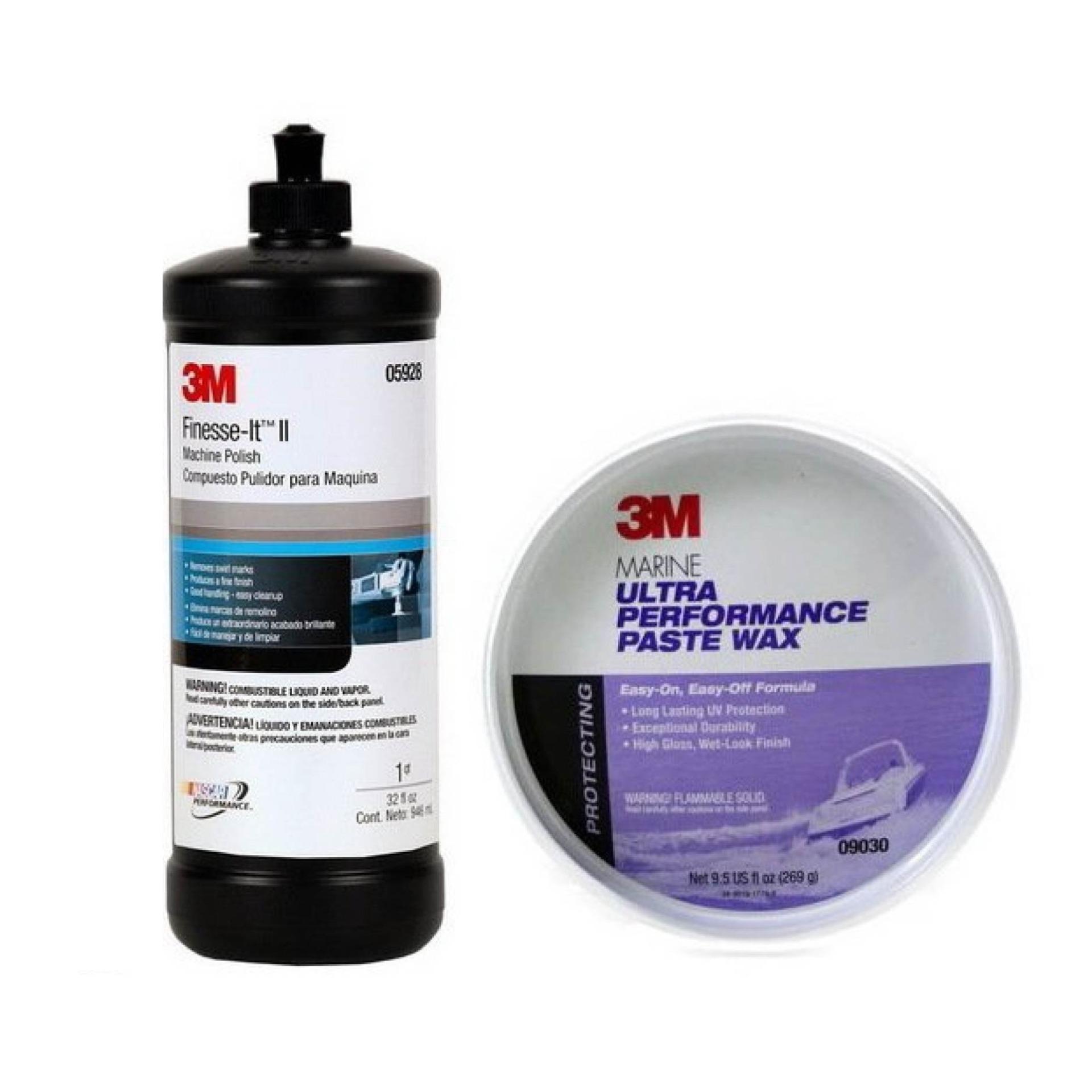 3M ชุดขัดสี 2 ขั้นตอน 05928 น้ำยาขัดละเอียดและขัดเงา & 09030 Wax ขี้ผึ้งเคลือบเงารถยนต์