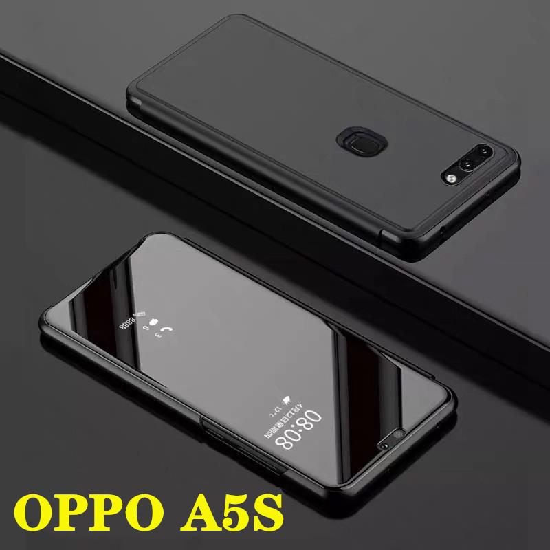 [ส่งจากไทย] เคสเปิดปิดเงา Case OPPO A5S / A12 เคสออฟโป้ OPPS A5s Smart Case Oppo A5s เคสกระจก เคสฝาเปิดปิดเงา สมาร์ทเคส เคสตั้งได้ Oppo A5s Sleep Flip Mirror Leather Case With Stand Holder เคสมือถือ เคสโทรศัพท์ รับประกันความพอใจ