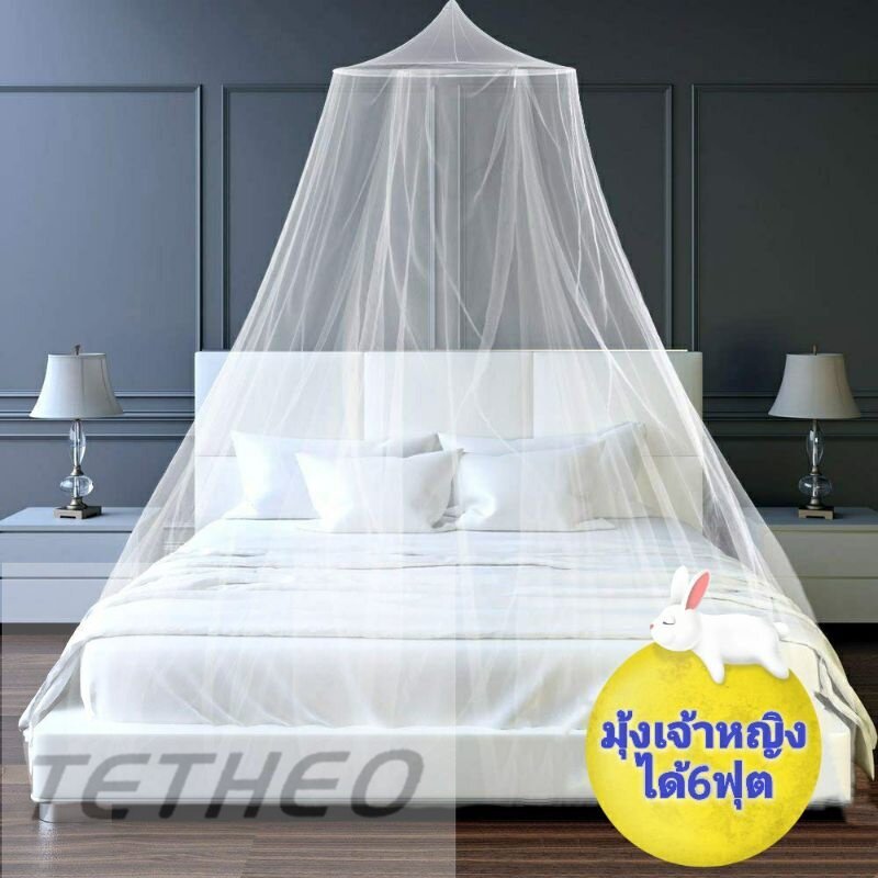 TETHEO 📢สินค้าพร้อมส่ง มุ้งขนาด6ฟุต มุ้งกันยุง มุ้งแขวนเพดาน มุ้งนอน มุ้งกลม มุ้งกระโจมคลุมเตียงแบบแขวน มุ้งกระโจม มุ้งแบบแขวน มุ้งเจ้าหญิง ราคา 95 บาท*ส่งฟรี