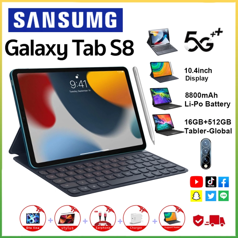 ภาพหน้าปกสินค้าปี 2022 ใหม่เอี่ยม100% Sansumg Galaxy Tab S8+ แท็บเล็ต10.4 นิ้ว RAM16G ROM512G Full HD แท็บเล็ตถูกๆ รองรับ 2 ซิมการ์ด Andorid 11.0 แทปเล็ตของแท้ แท็ปเลตราคาถูก แทบเล็ตของแท้2022 แท๊บเล็ต tablet android เเท๊ปเล็ต แท็ปเล็ตของแท้ ipad