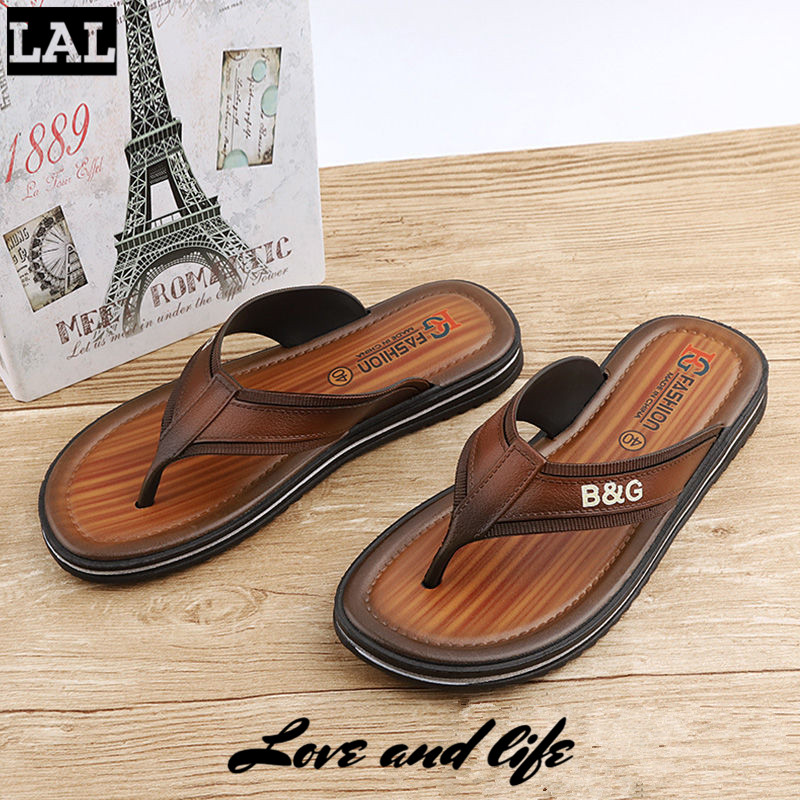 LAL flip flops and slippers for men which is crafted with knit material and with non-slip sole ราคา 124 บาท*ส่งฟรี