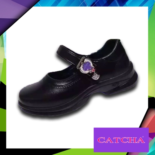 CATCHA รองเท้านักเรียนสีดำเด็กผู้หญิง รองเท้านักเรียนเด็กผู้หญิง รองเท้าคัชชูเด็กผู้หญิง รุ่น CX03