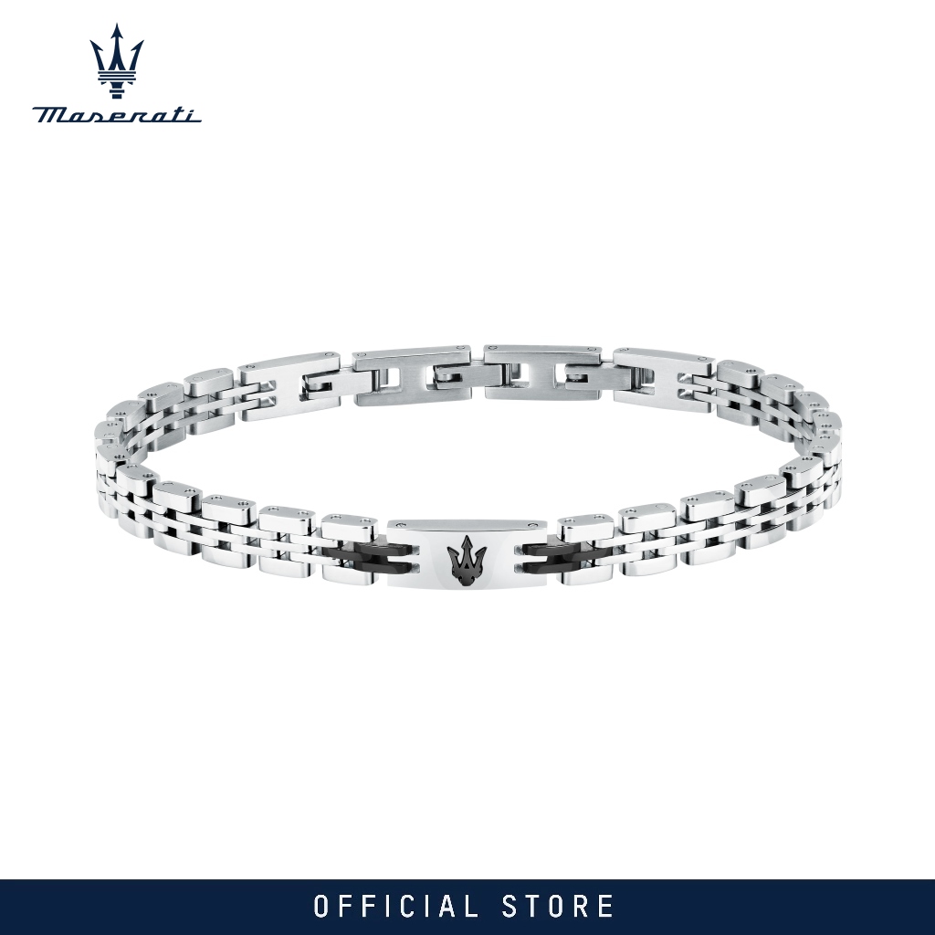 Maserati Jewels 185+30 mm Men's Bracelet, Stainless Steel, Black Logo, JM424AVD66 (Adjustable) ราคา 3,093 บาท*ส่งฟรี