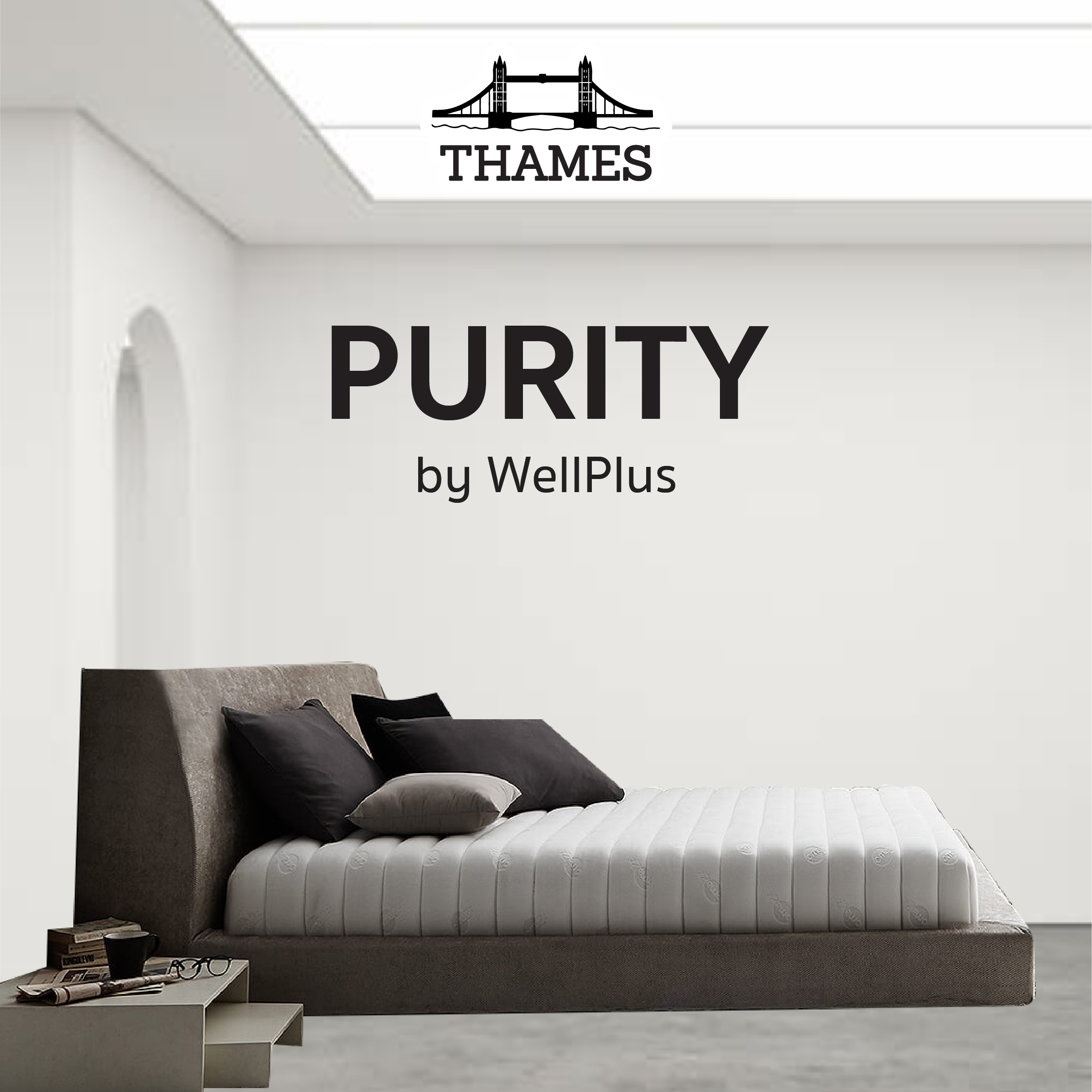 Thames ที่นอนยางพารา รุ่น Purity by WellPlus Dunlopillo ที่นอนยางพาราแท้ 100% ช่วยลดอาการปวดหลัง ยางพารานำเข้า ราคา 4,990 บาท*ส่งฟรี