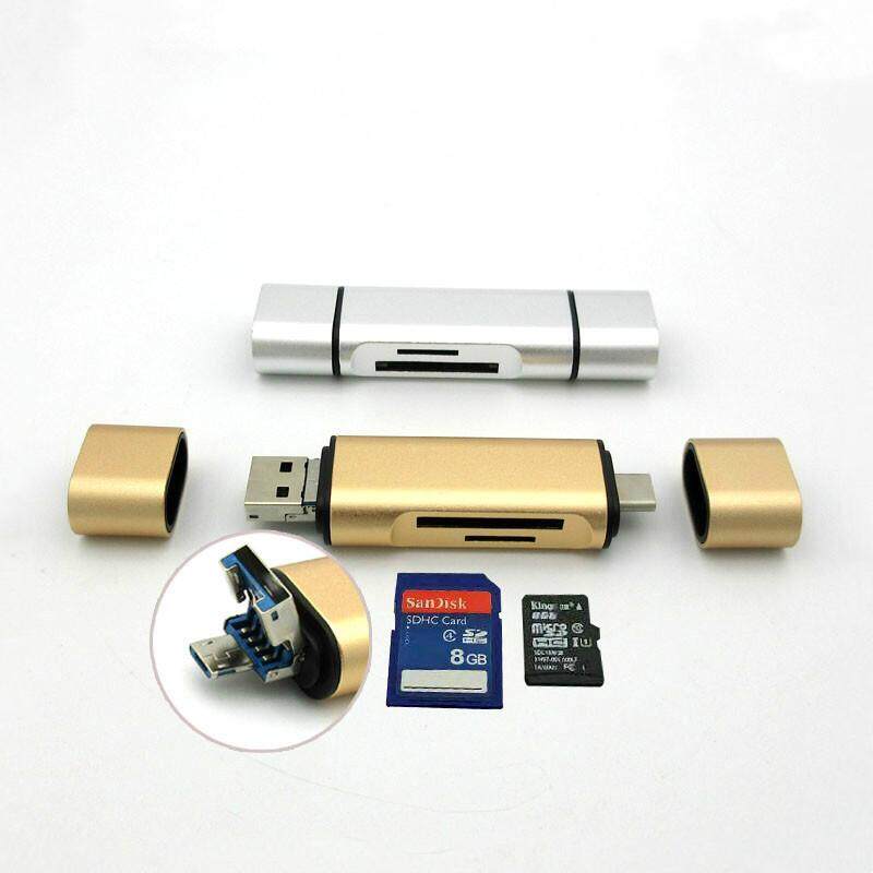 Seenda 3 in1 OTG Type-C Card Reader USB 3.0 Cardreader USB A Micro USB Combo to 2 Slot TF SD Type C Card Reader