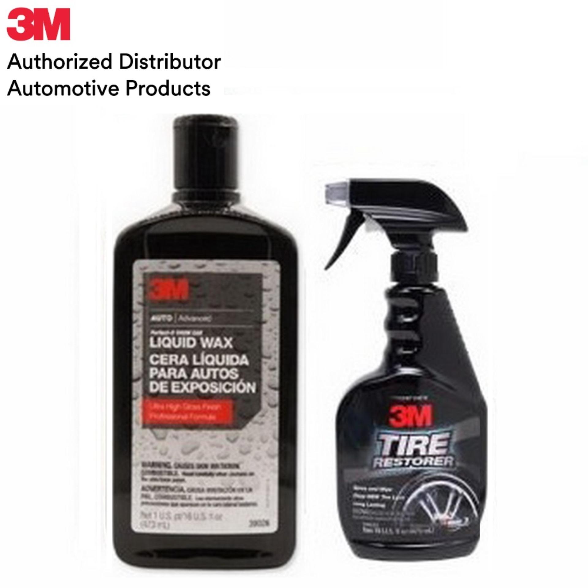 3M LIQUID WAX  473ML  & Tire Restorer 16 oz [Imported Product form USA] ชุดดูแลรักษารถยนต์  3เอ็ม  แวกซ์น้ำยาเคลือบรถ และ น้ำยาเคลือบยาง นำเข้าจากอเมริกา