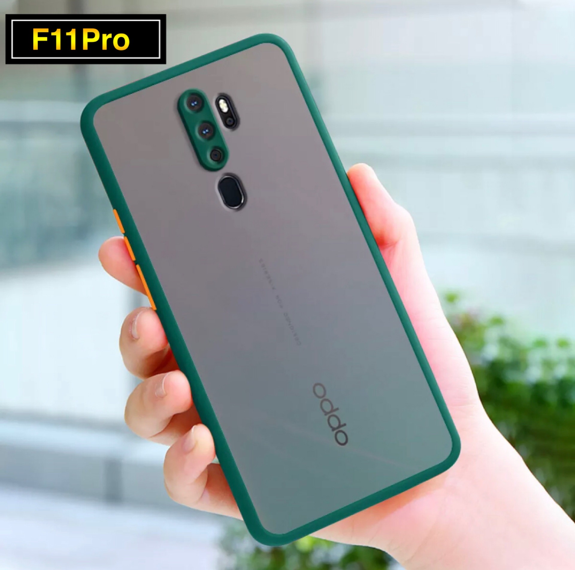 เคสกันกระแทก กันรอยกล้อง Case OPPO F11Pro เคสปุ่มสีผิวด้าน ขอบนิ่มหลังแข็ง