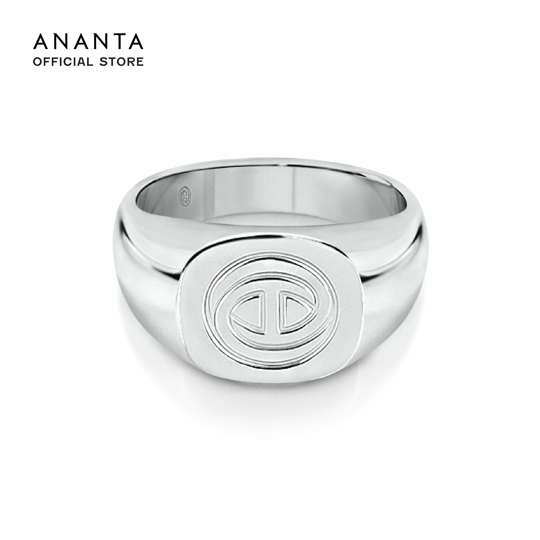 ANANTA Marque Signet Ring, Large, Silver Plated White Gold ราคา 8,900 บาท*ส่งฟรี