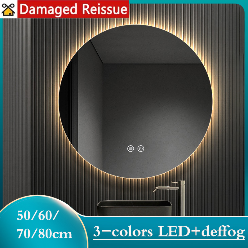 kingdom Round Intelligent Face Washing Mirror Touch Led Mirror Toilet Wall Mounted Mirror Toilet Luminous Mirror Lighting Mirror Beauty Mirror Demist Mirror 3 Color Light Mirror Bathroom Mirror Intelligent Mirror Toilet Luminous Mirror Desktop Mirror ราคา 1,653 บาท*ส่งฟรี