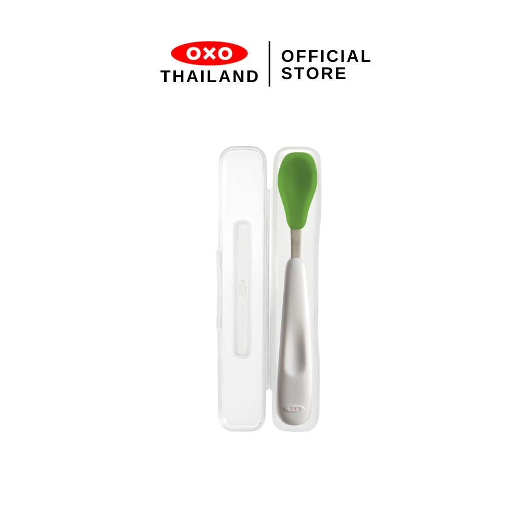 OXO Tot On-The-Go Feeding Spoon Green ราคา 349 บาท*ส่งฟรี