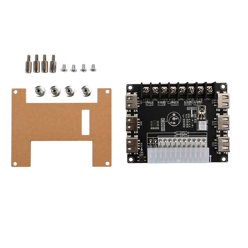 Moketa Atx Power Adapter Board 20/24 Pin Universal 6Usb Output with Special Infrared Remote Control Test Function for High Current Terminal Repair. ราคา 147 บาท*ส่งฟรี