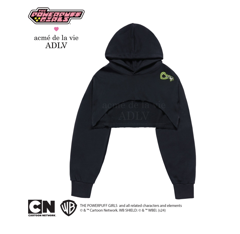 ADLV THE POWERPUFF GIRLS X ACMEDELAVIE HEART CUT-OUT NEEDLEWORK BOLERO HOODIE BLACK ราคา 3,500 บาท*ส่งฟรี