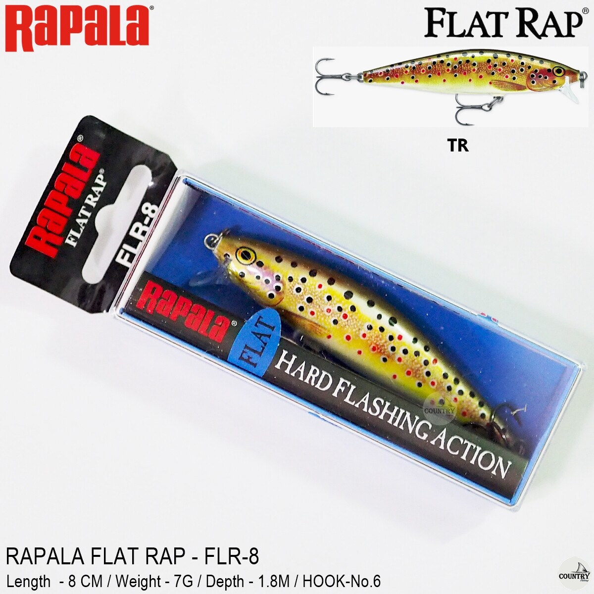 เหยื่อปลอม RAPALA FLAT RAP FLR-8
