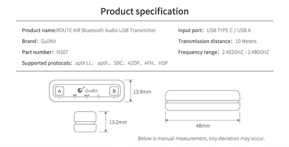 GuliKit NS07 Route Air Wireless Bluetooth Audio Adapter For Nintendo  Switch,Switch Lite, PS4 ,PC Type-C USB Receiver Transmitter(cannot issue  tax invoice) | Lazada.co.th