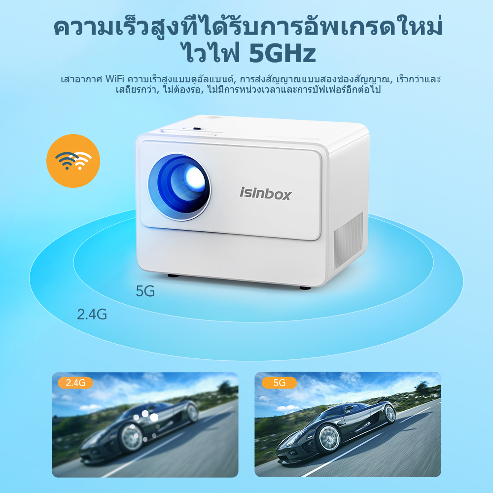 【Free projector screen + bracket 】isinbox K11 projectors 4K UHD Android 12.0/10000lumen Netflix YouTube Disney HD interface projector portable projector 2K household and office projector mini projector carry 1 year warranty ราคา 2,199 บาท*ส่งฟรี