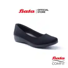 ภาพขนาดย่อของสินค้า* * Bata Comfit บาจา คอมฟิต รองเท้าเพื่อสุขภาพ รองเท้าคัทชู พื้นนิ่ม น้ำหนักเบา สูง 1 นิ้ว สำหรับผู้หญิง รุ่น Fanny สีดำ 6516571