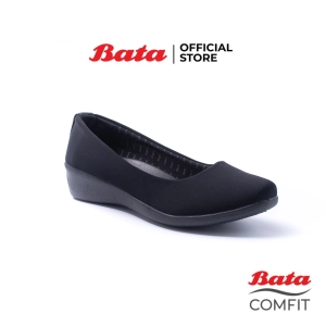 สินค้า *Best Seller* Bata Comfit บาจา คอมฟิต รองเท้าเพื่อสุขภาพ รองเท้าคัทชู พื้นนิ่ม น้ำหนักเบา สูง 1 นิ้ว สำหรับผู้หญิง รุ่น Fanny สีดำ 6516571