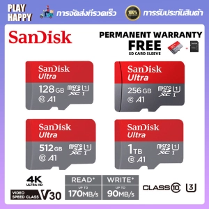 สินค้า SanDisk 128GB 256GB 512GB 1TB MicroSDHC UHS-I Card Ultra Class10 Speed 100MB/s** เมมโมรี่การ์ดแท้