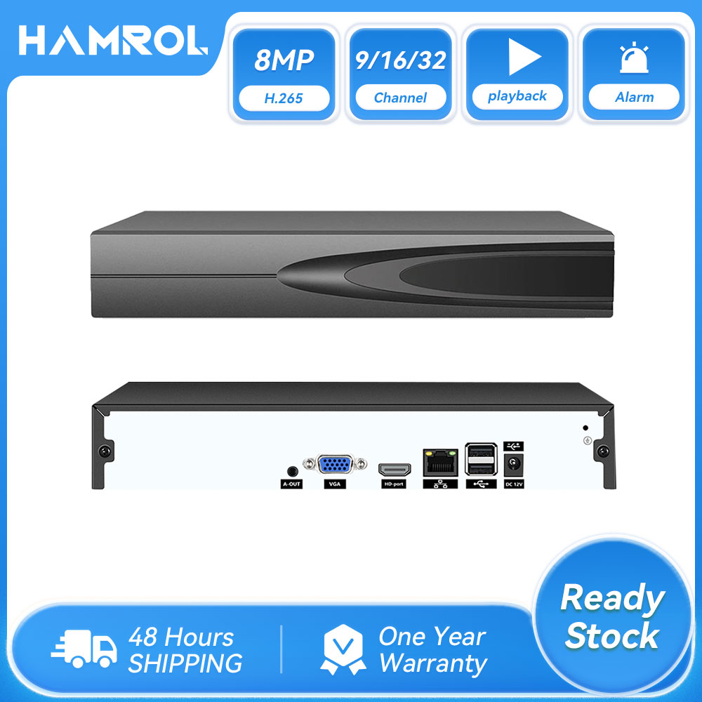 Hamrol 4K 8MP H.265 32CH 16CH 9CH CCTV NVR For 8MP 5MP 4MP 3MP 2MP IP Camera Network Video Recorder Surveillance System Xmeye ราคา 1,012 บาท*ส่งฟรี