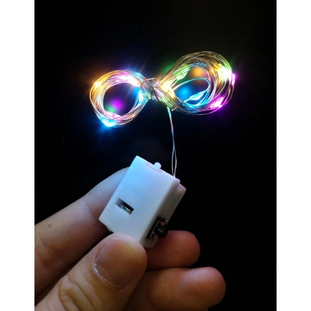 สายไฟ LED กระพริบ 1/3/5 เมตร / ของตกแต่งกล่องของขวัญ ปาร์ตี้คริสต์มาส / ไฟพวงมาลัยกลางแจ้ง / สายไฟนางฟ้าในสวน แบตเตอรี่