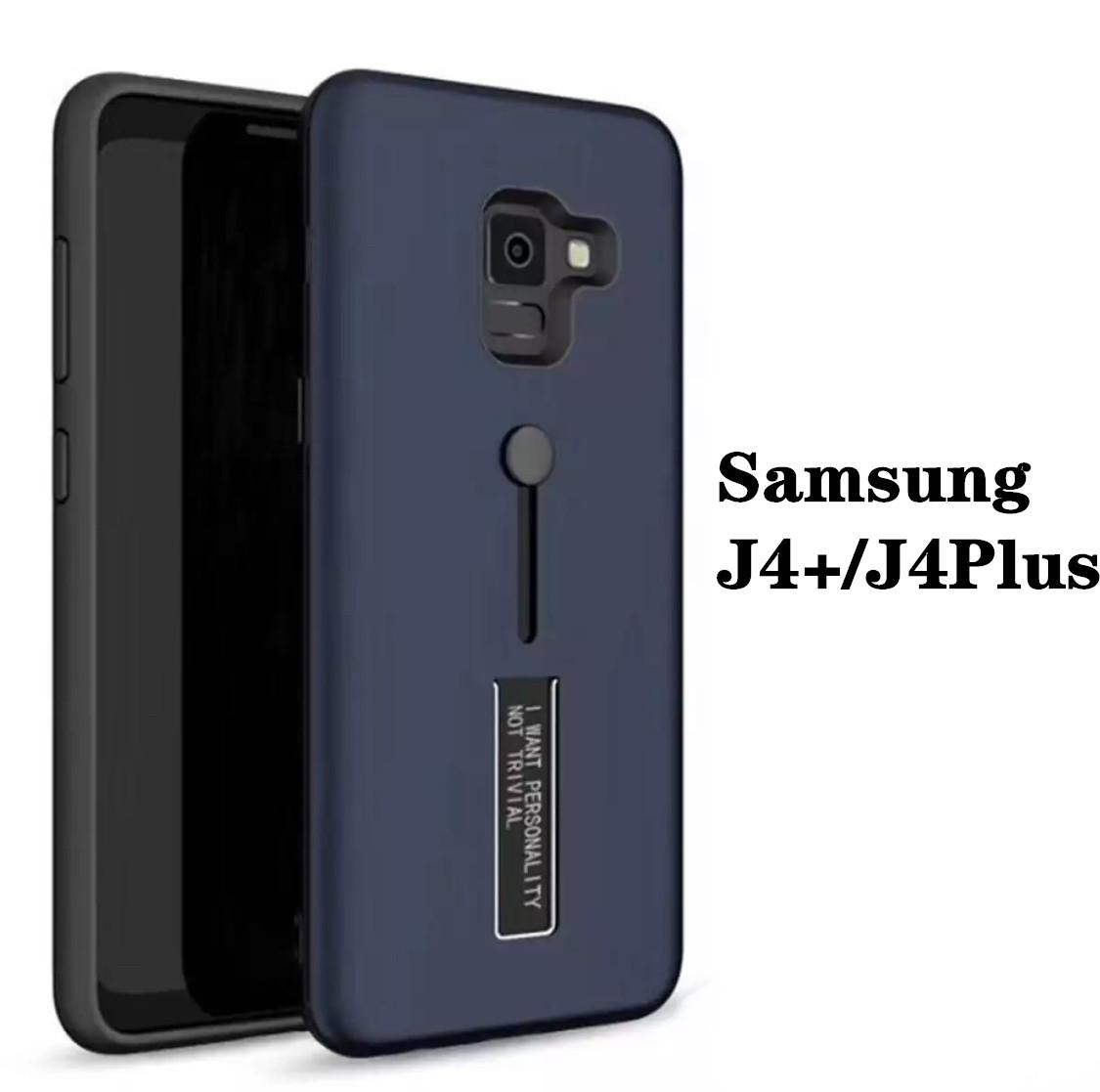 [รับประกันสินค้า] Case Samsung Galaxy J4 Plus / J4+ เคสซัมซุง J4พลัส เคสปุ่มเลื่อน สายคล้องนิ้ว เคสหุ่นยนต์ สำหรับ เคส Samsung J4plus เคสมือถือ เคสโทรศัพท์ [Armor] Lanyard ขาตั้ง กันกระแทก Man Hard แบบใหม่