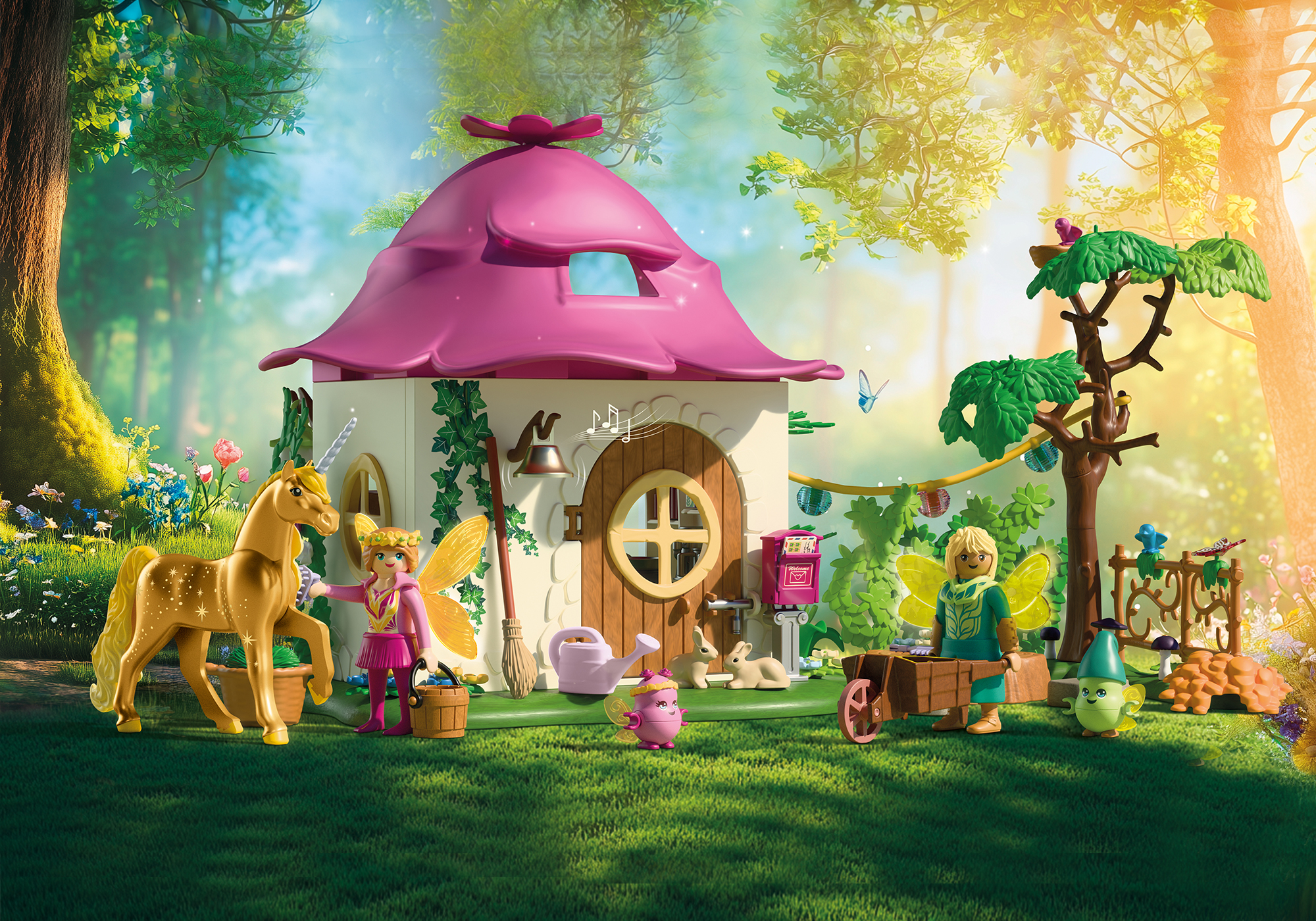 Playmobil 71838 Cozy Fairy Home with Golden Unicorn Fantasy Unicorn Warm Fairy House with Golden Unicorns ราคา 3,250 บาท*ส่งฟรี