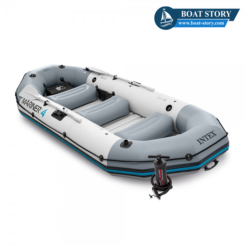 Intex Mariner 4 Inflatable Boat, Can Be Equipped with a Motor. Complete Set of Equipment Can Carry a Weight of 400 Kilograms from Boat Story. ราคา 15,900 บาท*ส่งฟรี