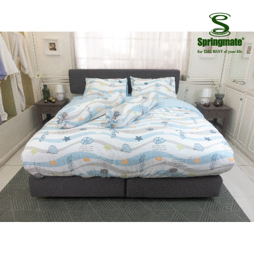 Springmate ชุดผ้าปูพร้อมปลอกผ้านวม Premium Collection Blue Sky ส่งฟรี ราคา 1,740 บาท*ส่งฟรี