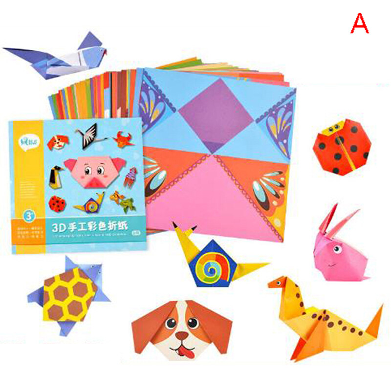 UG 54หน้า Origami การ์ตูนสัตว์หนังสือของเล่นเด็ก DIY Art การเรียนรู้ของเล่นเพื่อการศึกษาของขวัญ