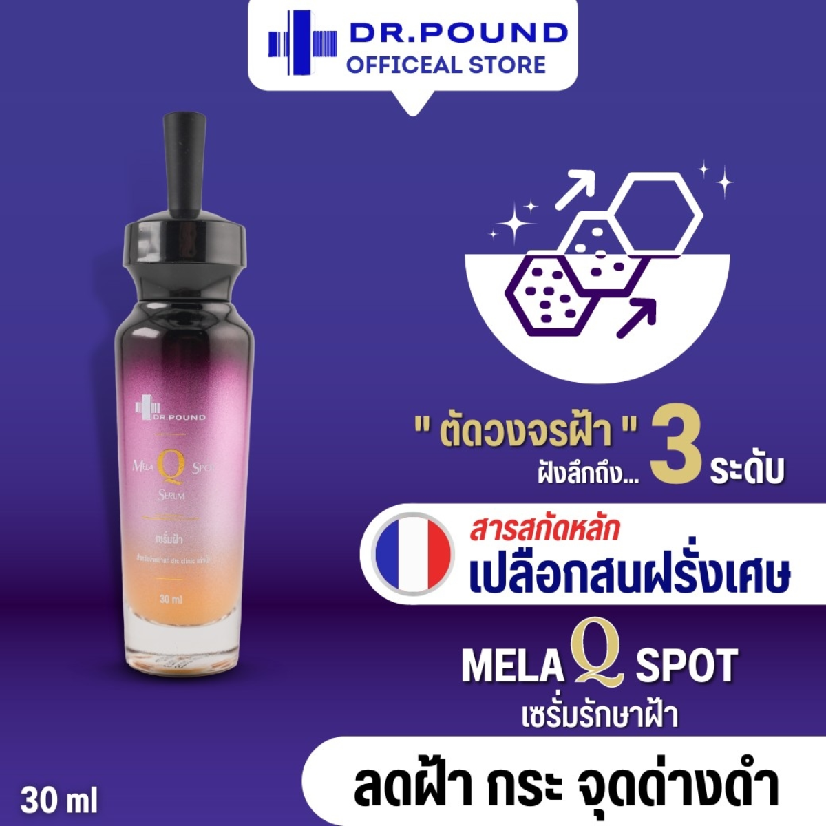 Dr.pound🌚🌚🌚Mela Q Spot Serum-Blemish Treatment Serum 30ml ราคา 676 บาท*ส่งฟรี