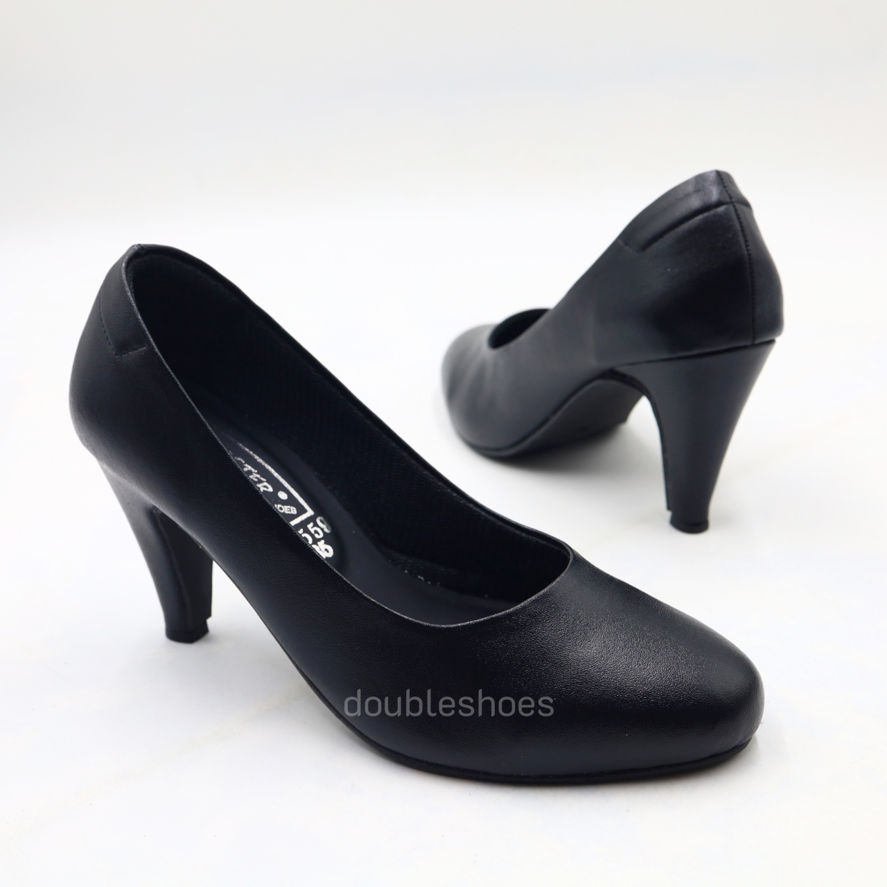 Master (18559) รองเท้าคัทชูทางการ หัวแหลม ส้นแหลม 3" สีดำ ไซส์ 35-42 ราคา 359 บาท*ส่งฟรี