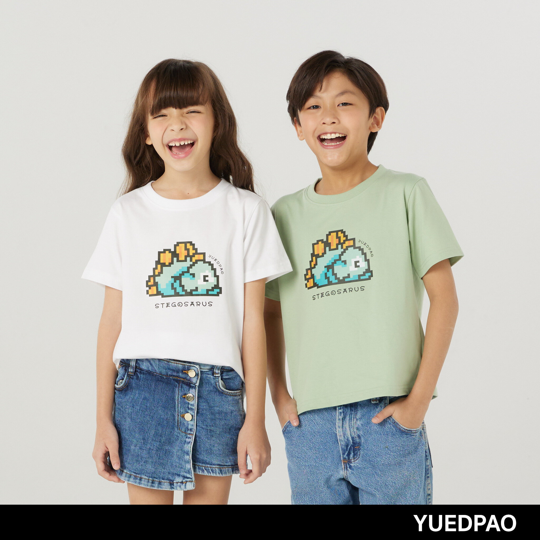 Yuedpao Kids เสื้อยืดเด็ก สีสดใส สไตล์มินิมอล ผ้านุ่ม สัมผัสเบาสบาย Unisex kids screen Dino Sleepy ราคา 161 บาท*ส่งฟรี