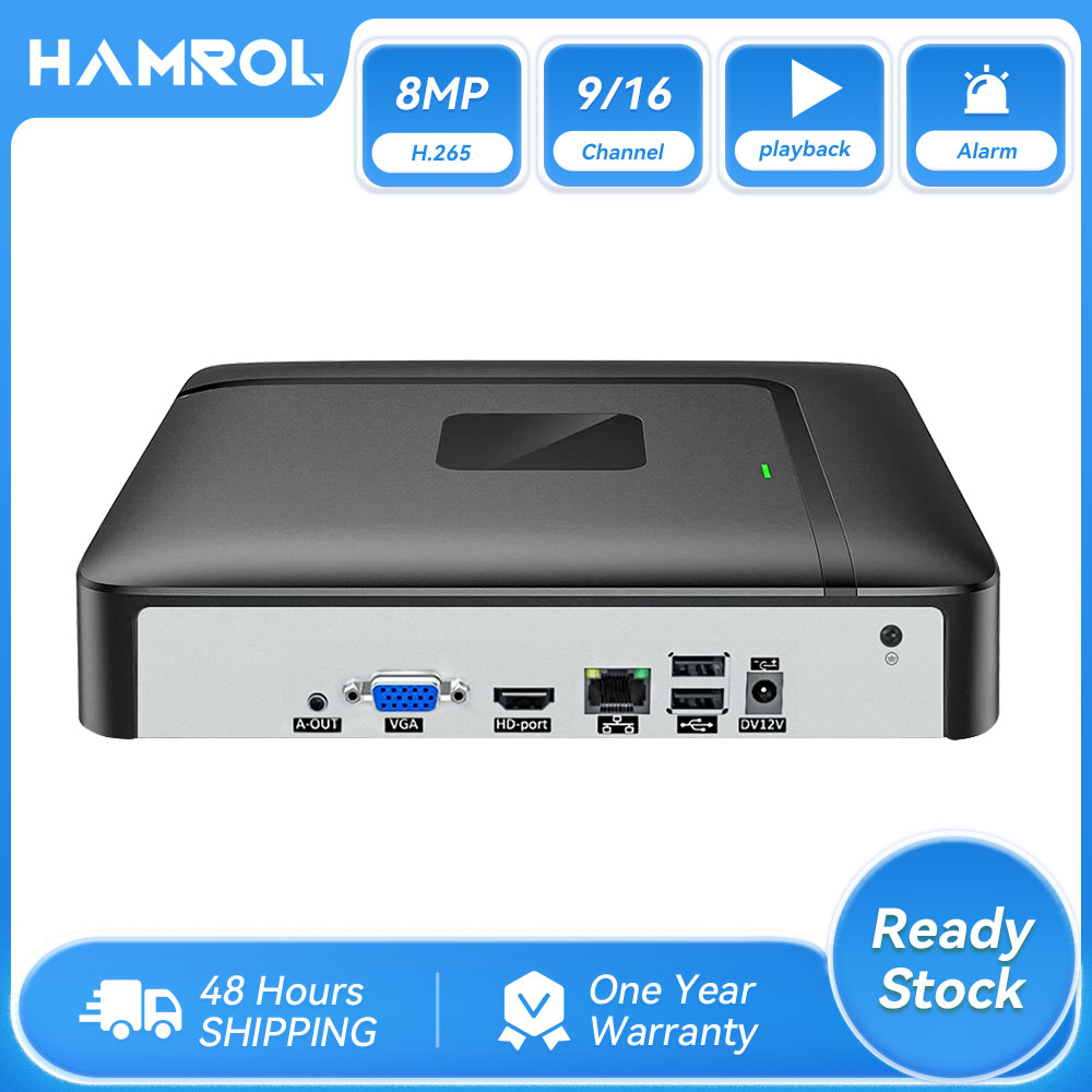 Hamrol Mini NVR 8 Channel 16Channel Security CCTV NVR 16CH 5MP / 8CH 4MP Security Video Recorder H.265 Motion Detect ONVIF 2.0 For IP Camera System ราคา 1,022 บาท*ส่งฟรี