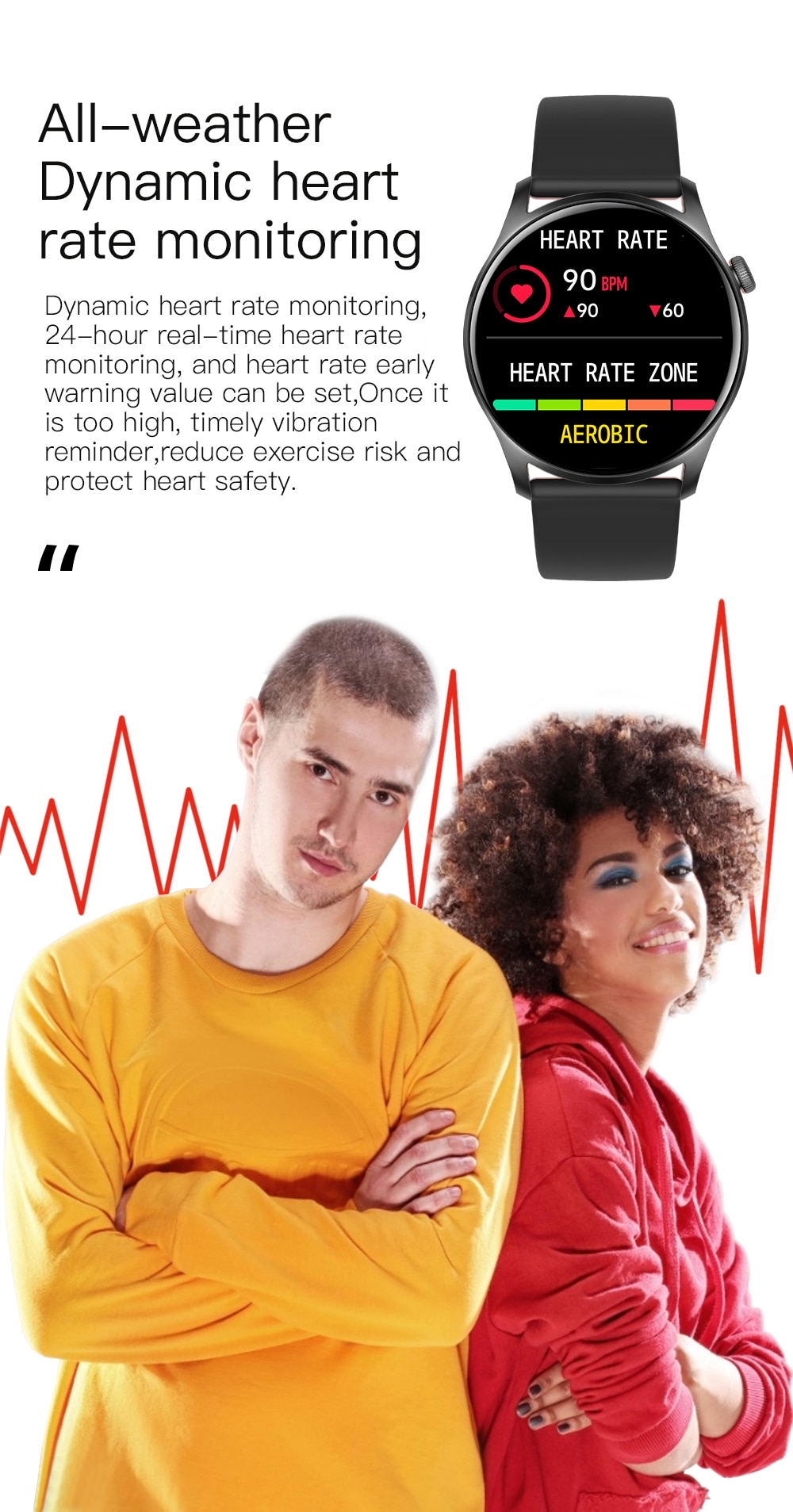 รูปภาพรายละเอียดของ SENBONO สมาร์ทวอทช์กีฬา Smartwatch Metal HR Sleep Monitor IP68กันน้ำ Android IOS Global Version