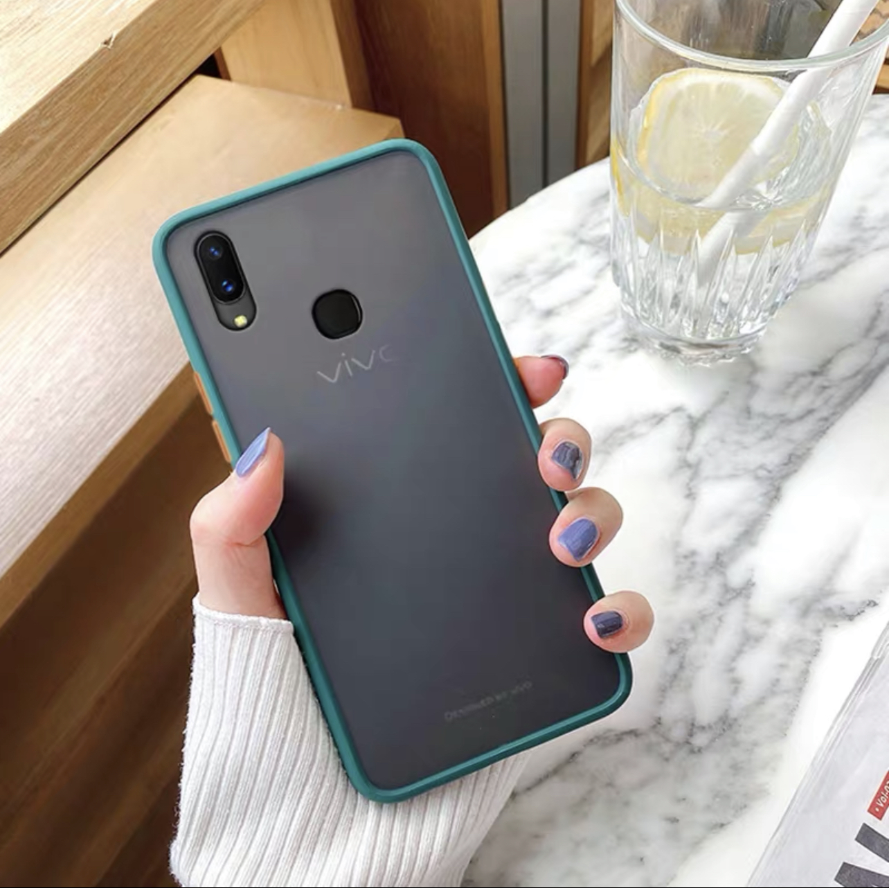 [ส่งจากไทย] Case Vivo V11i เคสกันกระแทก ปุ่มสีผิวด้าน ขอบนิ่มหลังแข็ง เคสวีโว่