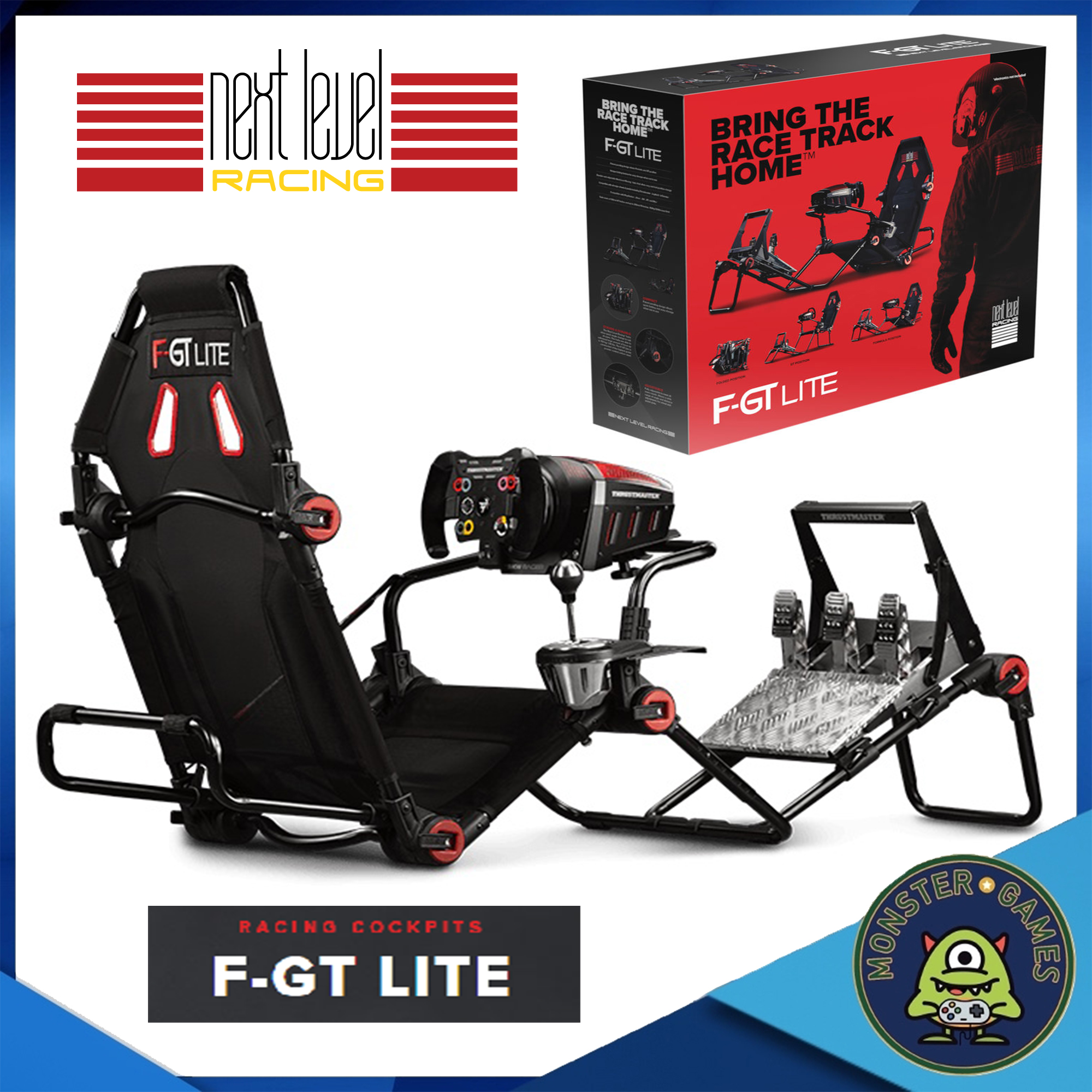 Next Level Racing F-GT Lite Simulator Cockpit (NLR-S015)(เก้าอี้แข่งรถ)(เก้าอี้เกมส์แข่งรถ)(เก้าอี้ขับรถ)(Nextlevel Racing F-GT Lite Simulator Cockpit) ราคา 9,519 บาท*ส่งฟรี