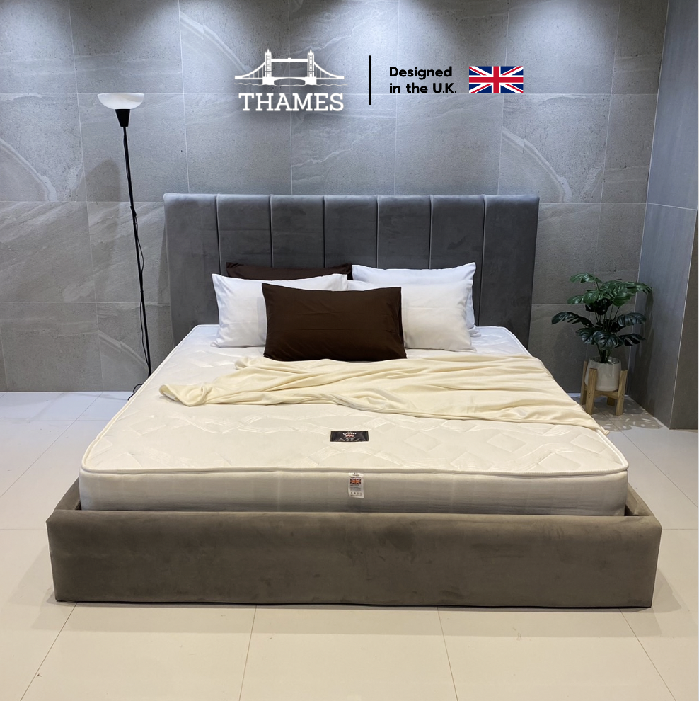 Thames [แถมหมอน] ที่นอนสปริง หุ้มผ้านุ่มขนนก สีขาว รุ่น Winner 2 คิ้ว หนา 9 นิ้ว ราคา 1,990 บาท*ส่งฟรี