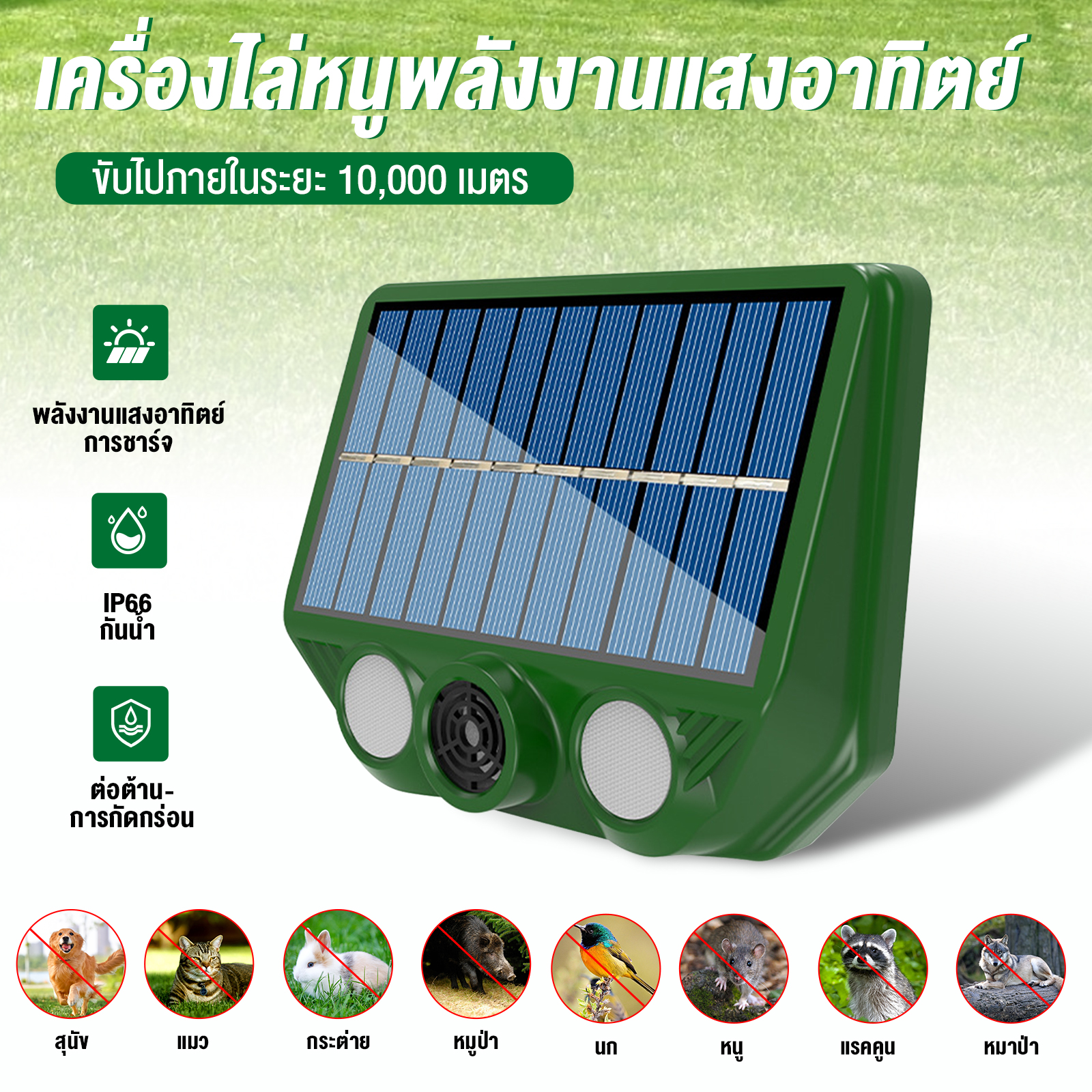 10000ไล่นกพิราบถาวร ชาร์จด้วยพลังงานแสงอาทิตย์ รอัลตราโซนิกอุปกรณ์ ที่ไล่นกพิราบ เครื่องไล่นกแบบไม่มีเสียงรบกวน ราคา 239 บาท*ส่งฟรี