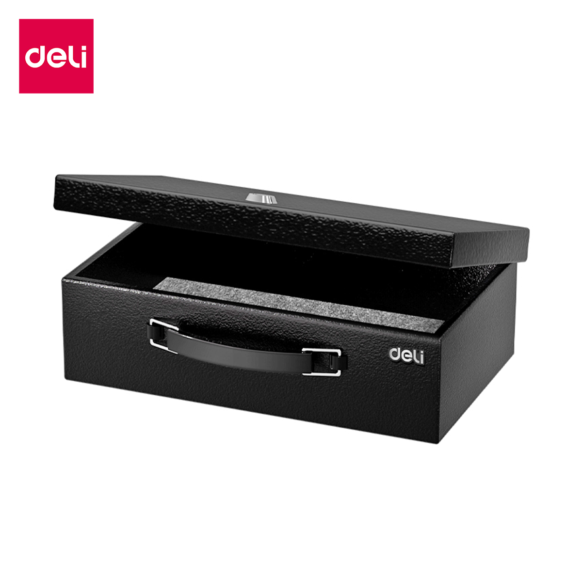 Deli กล่องเซฟ กล่องเก็บเงิน พร้อมหูหิ้ว เซฟหิ้ว ลิ้นชักเก็บเงิน เซฟกันไฟ 1000องศา ล็อคแบบกุญแจ ด้านในบุผ้า soft velvet อย่างดี แข็งแรง เคลื่อนย้ายสะดวก Cash Box ราคา 791 บาท*ส่งฟรี
