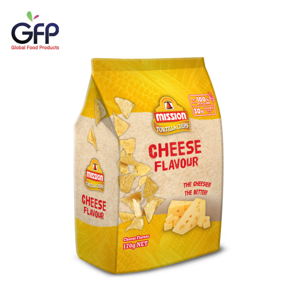Mission Tortilla Chips Cheese Flavored 170g Crispy Corn Snacks with Cheese Flavor, Size 170 Grams (0267) ราคา 105 บาท*ส่งฟรี