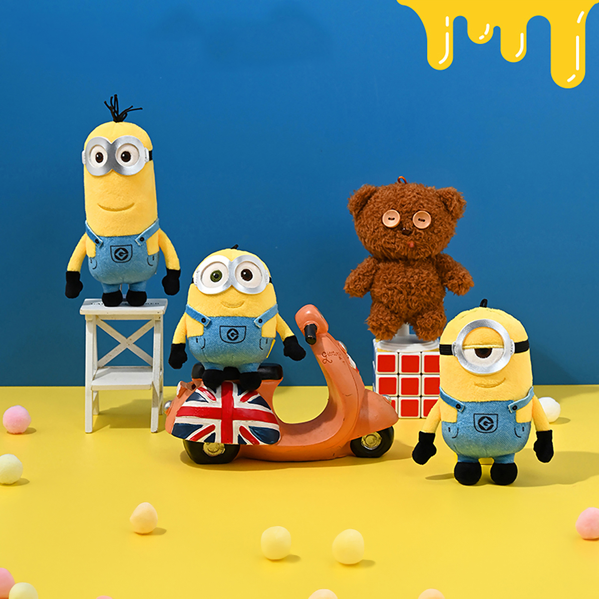 Miniso Official Minions Classic Edition Plush Keychain – Kevin (15cm) / Stuart (12cm) / Bob (10cm), Soft Plush Bag Charm with Metal Clasp ราคา 320 บาท*ส่งฟรี
