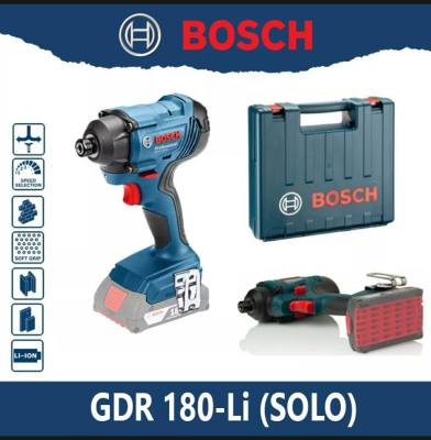 Bosch GDR180Li-SOLO สว่านไขควง กระแทก ไร้สาย พร้อม แบต2ก้อน
และแท่นชาร์จ(SOLO-เครื่องเปล่าไม่รวมแบต) GDR180