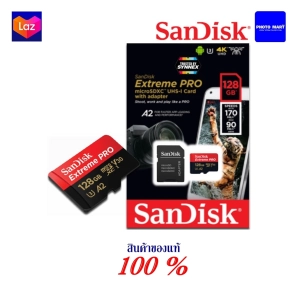 สินค้า SanDisk Extreme Pro microSDXC 128GB A2 ความเร็วสูงสุด อ่าน 170MB/s เขียน 90MB/s