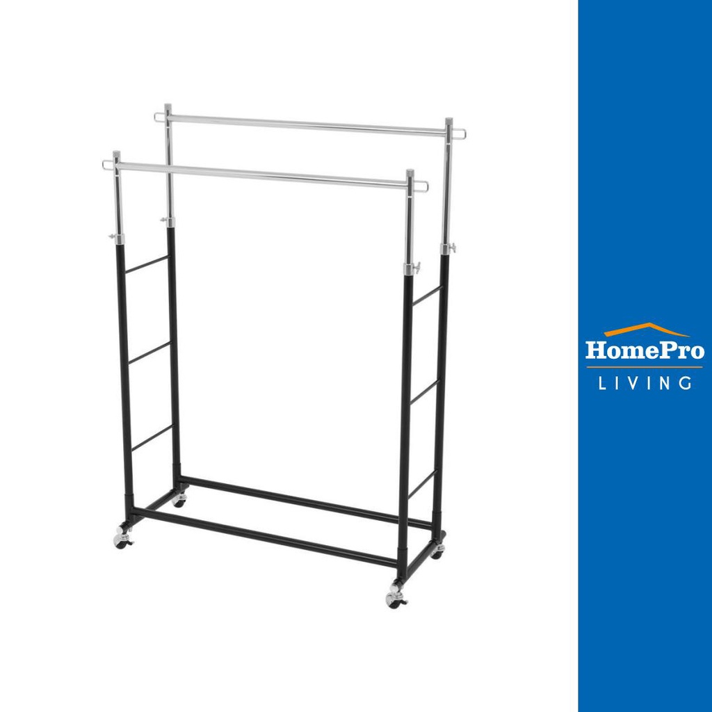 HomePro ราวแขวนผ้าบาร์คู่ปรับระดับ100.5x41x184cm สีดำ PLIM แบรนด์ PLIM ราคา 2,990 บาท*ส่งฟรี